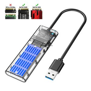 Şeffaf USB 3.0 Gen1 M.2 NGFF SATA SSD Kutusu Mobil Sabit Disk Kutusu Yüksek Hızlı Harici Depolama Kutusu - Product Image 6