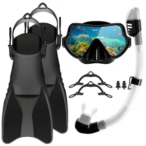 New Arrival Professional Panoramic Wide View Dry anti-Fog Scuba Diving Mask diving mask with Snorkel Fins Set