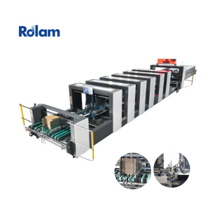 ROLAM PCS 4 6 Corner Corrugated Carton Folder Gluer with Sheet Kicker Automatic Crash Lock Bottom Folding Gluing <strong>Machine</strong> - Product Image 1