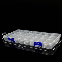 Boîte de rangement en plastique PP recyclable avec couvercle, 15/18/24 compartiments, boîte divisée pour petits accessoires, usage domestique