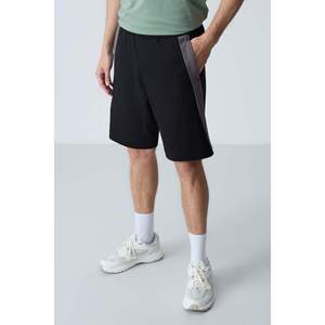 Shorts pour homme en coton noir, épais, doux, texturé, coupe standard, basique - 81280 - Noir - Product Image 2