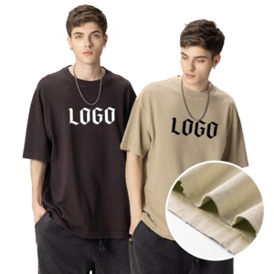 Hombres Dtg Print Streetwear gráfico 100% algodón serigrafía 260 Gsm Oversized Heavyweight Vintage camisetas personalizadas camiseta desgastada - Product Image 1