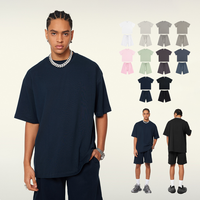 Op maat gemaakte LOGO Groothandel Zomer Hoge Kwaliteit Snel Droogende Casual Zakken Trainings Jogging Oversized T-shirt en Shorts Set voor Heren
