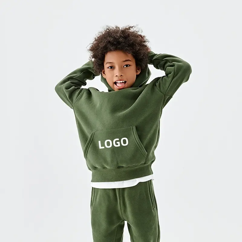 Felpe con cappuccio invernale di alta qualità per bambini in cotone pesante 350gsm felpe con Logo personalizzato per bambini felpe con cappuccio per bambini