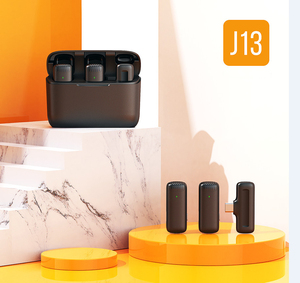 Microphone Lavalier sans fil Xtuga J13 Plug & Play pour réduction de bruit Android Microphone sans fil 2.4g avec étui de charge - Product Image 4