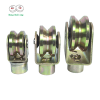 Roue pivotante à gorge en V Rong Rolling de 2 pouces, corps en acier 45, support en acier A3, rotative à 360°, 3 roulements 6000RS