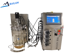 Phòng thí nghiệm hệ thống quy mô benchtop GMP sưởi ấm circulator từ khuấy 10L Kính bioreactor Máy BLBIO-10GCA - Product Image 4