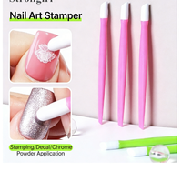 Outil à ongles réutilisable et durable en plastique, repousse-cuticules double usage, nettoyeur de manucure à embossage