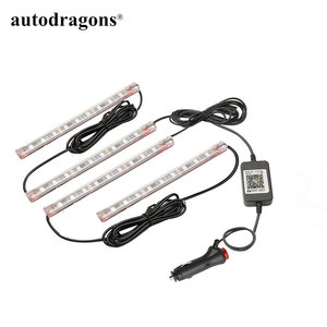 Autodragons - Luces LED RGB Multicolor de 12V para Ambiente de Coche, 2 Tiras de Luz Inferior con Control por Aplicación - Product Image 1