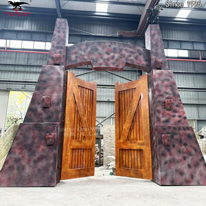 Parque Temático Happy Valley fibra de vidrio dinosaurio <span class=keywords><strong>entrada</strong></span> aventura Parque puerta Decoración - Product Image 6