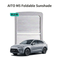 Pare-soleil rétractable intelligent électrique AITO M5 en aluminium, isolation thermique de luxe, noir/argent, rideau intégré avec fente pour carte