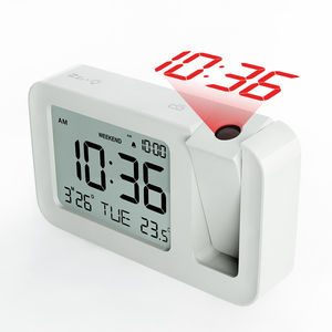 Réveil de table électronique moderne <span class=keywords><strong>Projection</strong></span> de l'heure Projecteur numérique Rétro-éclairage Snooze pour la température - Product Image 1