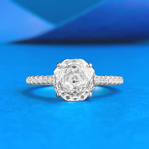 New 925 Sterling Silver Wedding <strong>Ring</strong> 2.5 Carat <strong>Millennium</strong> Cut Octagonal Zircon Stylish Gemstone Versatile Trendy Perfect Gift - Product Image 3