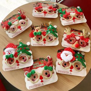 Christmas <b>Glasses</b> Frames Santa Claus <b>Glasses</b> Party Decorations Non-Woven Fabric Handmade Model - Product Image 2