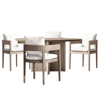 Tables et chaises d'extérieur en teck au design nordique personnalisé - Imperméables, résistantes au soleil et à la corrosion pour villa, balcon et jardin