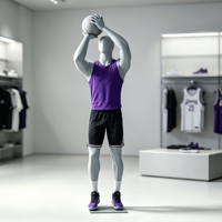 Mannequin de sport en fibre de verre pour le basketball, pose de tir dynamique, mannequin masculin pour l'affichage de vêtements de sport en magasin