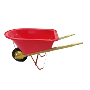 Durable Plastic Garden Wheelbarrow Red Kids Sand Wheelbarrow Perfect for Gardeners of All Ages