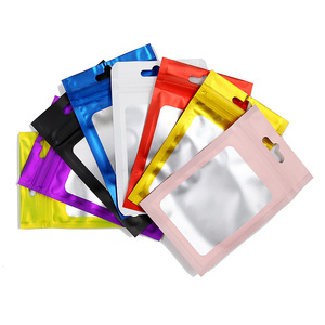 Custom Matte Mylar <strong>Zip</strong> <strong>Pouches</strong> Smell Proof 3 Side Seal Zipper <strong>Pouch</strong> With Window Aluminum Plated for Jewelry Earrings Resealable - Product Image 1