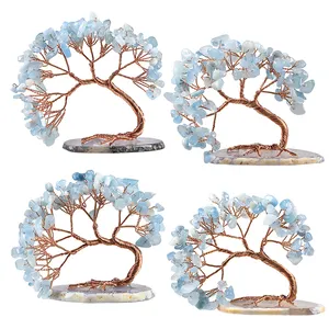 Ornamento de cristal natural para decoração, enfeite de decoração caseiro para árvore e dinheiro