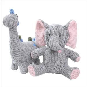 Custom Various Crochet Elephant Bear Rabbit Anime Plush Toy Stuffed Knitted Crochet Baby Toy Baby Crochet Knitted Comfort Toy