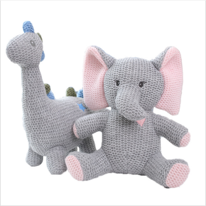 Custom Various Crochet Elephant Bear Rabbit Anime Plush Toy Stuffed Knitted Crochet Baby Toy Baby Crochet Knitted Comfort Toy