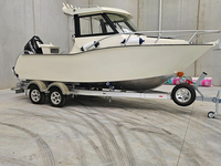 Bateau de pêche de luxe Sea King 6,25 m/21 pieds, coque en V profond, cabine sportive offshore, bateau à grande vitesse en aluminium, yacht avec certification CE