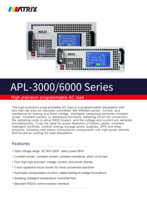 Carga Electrónica Programable de Alta Precisión MATRIX APL6000 6kW 6000VA 220V con Instrumentos de Medición RS232 Metálicos - Product Image 4