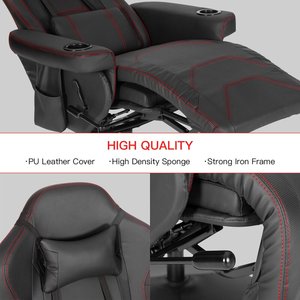 VANBOW ハイバック PUレザー ゲーマー リクライニングチェア 業務用 快適 調節可能 エグゼクティブスタイル インダストリアルデザイン フットレスト付き - Product Image 3