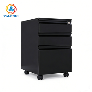 Modern Luxury Minimalist Design Three-<b>drawer</b> Filing Cabinet Metal <b>Lockable</b> Castors Suitable for Home Office Under-desk Storage - Product Image 1