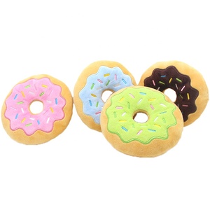 Niedliches, Umweltfreundliches Baumwoll-Hundespielzeug, Robustes Quietschendes Donut-Haustier-Kauspielzeug zum Spielen, Kommt im PP-Beutel - Product Image 2