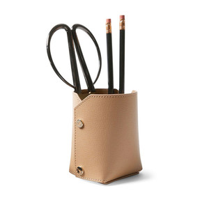 Cylindrical PU leather pen holder, desktop <b>storage</b> box for <b>remote</b> <b>controls</b>, stationery <b>storage</b> bucket, creative vase container. - Product Image 1
