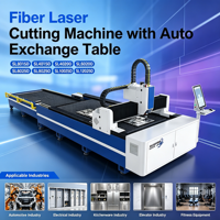 Découpeuse laser à fibre pour production en série avec deux tables d'échange automatiques, refroidissement par eau, 1500W-30000W pour la fabrication de tôles