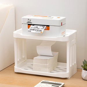 Organisateur de bureau multi-niveaux, étagère de bureau à 3 étages, support rectangulaire pour imprimante thermique, support pour bordereaux d'expédition - Product Image 4