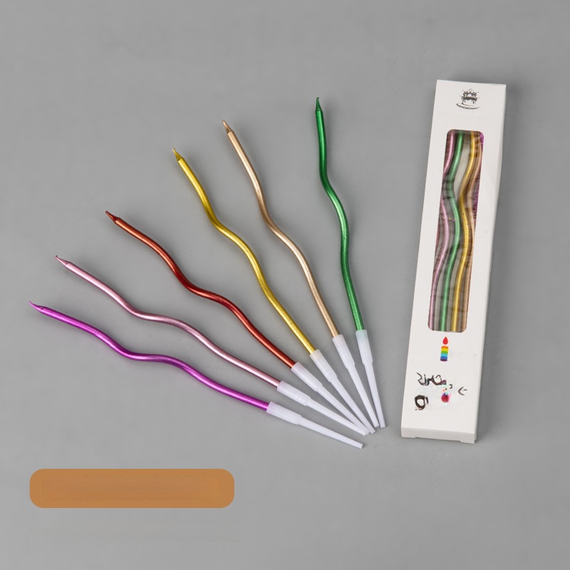 Bougies courbes de couleurs mélangées, 10 boîtes