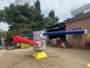 EASYFUN Nuevo Diseño de Fábrica, Pista Inflable Wipeout, Juego Mecánico Interactivo con Obstáculos Dobles Giratorios, Meltdown Comercial - Product Image 1