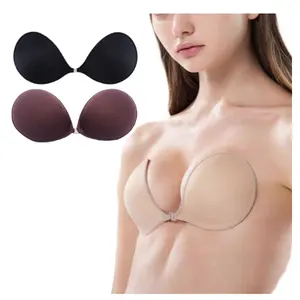 Wholesale G sizes strapless backless pushup bra insert sticky invisible self adhesive stick on bra for plus size wedding women