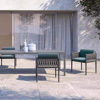 Chaises d'extérieur modernes nordiques personnalisées, ensemble de meubles d'extérieur imperméables pour patio, ensemble de meubles d'extérieur en aluminium tressé, tables et chaises de jardin pour séjour