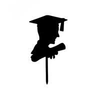 Acryl-Tortendekoration für PhD-Abschlussfeiern im Cross-Border-Stil, Tortenaufsatz zur Feier des Abschlusses