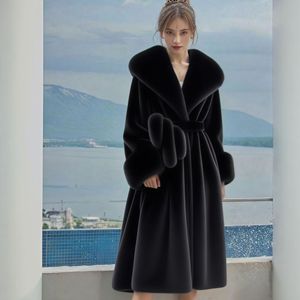 <span class=keywords><strong>Manteau</strong></span> d'hiver pour femmes, nouvelle mode, imprimé léopard, col épais à manches longues, <span class=keywords><strong>imitation</strong></span> fourrure de renard, grande taille, décontracté - Product Image 4