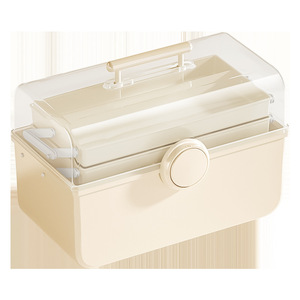 Caja de almacenamiento de cosméticos, organizador de escritorio de gran capacidad de tres capas con compartimentos para maquillaje - Product Image 4