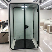 Cabine téléphonique insonorisée acoustique en promotion pour bureau à domicile, cabine téléphonique rouge