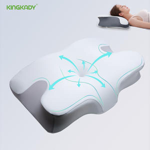 Bantal Leher Ortopedi Memory Foam Khusus Perjalanan 2024, Bantal Servikal Bentuk Kupu-kupu, Fitur Bernapas, Rebound Lambat, untuk Tubuh - Product Image 2