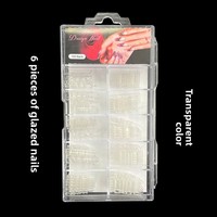 Puntas de Uñas Postizas para Decoración de Uñas, Serie de 100 Piezas, Estilo Francés, Cubierta Completa, Diseño de Cristal Pintado, Cuadradas, Mariposa, Almendradas, Stiletto