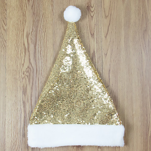 Casquette de Noël personnalisée en or et rouge avec paillettes brillantes pour adultes - Product Image 3