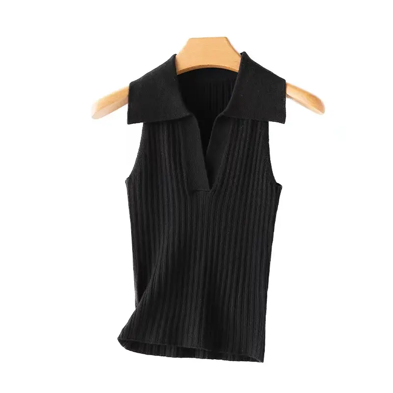 Summer's latest exclusive design casual sexy sleeveless polo neck women's sweater vest