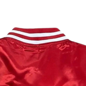 Chaqueta Bomber con Bordado Chenille, Clásica, Color Granate, Satén de Seda, Personaliza Tus Diseños, Chaquetas de Satén de Béisbol para Hombre - Product Image 6