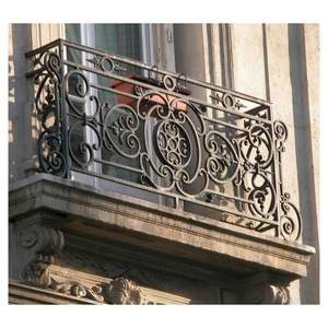 Rampe de villa en fer forgé de luxe - Finition feuille d'or <span class=keywords><strong>Garde</strong></span>-<span class=keywords><strong>corps</strong></span> décoratif pour <span class=keywords><strong>terrasse</strong></span> extérieure - Product Image 5