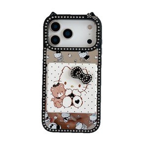 เคสโทรศัพท์ลายการ์ตูนหมี KT แมว น่ารัก รุ่นใหม่ล่าสุด พร้อมกระจกแต่งหน้า สำหรับ iPhone 13 14 15 16 17 pro max - Product Image 6
