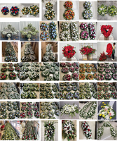 Arrangements floraux funéraires pour la décoration des tombes et des cimetières, fleurs de condoléances en soie, hommage commémoratif