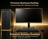 定制商务桌面套装 |   3.0GHz CPU，16GB DDR4 RAM，256GB SSD+1TB HDD，23.8英寸高清显示器